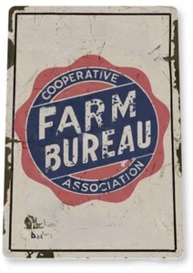 FARM BUREAU TIN SIGN 1919 CHICAGO ILLINOIS ORGANIZATION FARMERS RANCHERS AMERICA - Picture 1 of 1