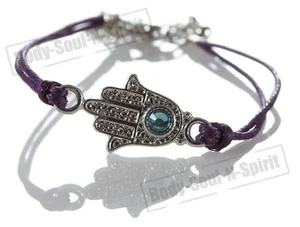 1 Kordelarmband VIOLETT gegen HAMSA Kabbala Schmuck Glücksbringer - Bild 1 von 6