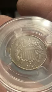 1867 2c Two Cent Piece Full Motto Extra Fine - Picture 1 of 2