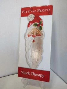 FITZ & Floyd Christmas Santa Server Snack Therapy 13" Holiday Tray Ceramic - Picture 1 of 5