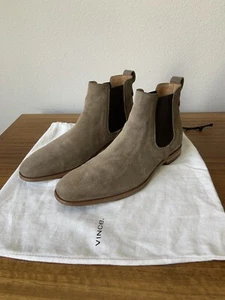 $450 Vince Made in Italy Beige Suede Chelsea Boot 10 44 - Picture 1 of 5