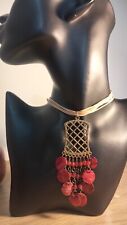 Vintage Red Shell Multi Cord Necklace