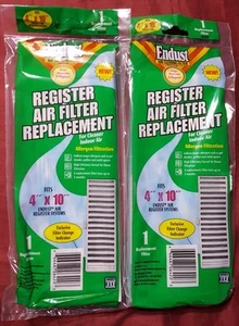 (2) Endust Air Cleaning Register Air Filter Replacement ~ 4" x 10" ~ W6420 - Picture 1 of 8