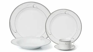 Royalty Porcelain 5-pc "Platinum" Dinner Set for 1, 24K Gold-Plated - Picture 1 of 1