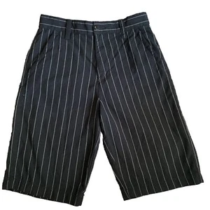 Tony Hawk Shorts BOYS 12 Black Gray Striped Chino Cotton - Picture 1 of 7