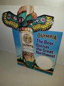 Vintage Olympia Bier Pappe Werbeschild 0,18" hoch - Bild 1 von 4