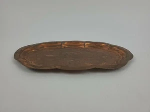 Vintage copper small oval serving tray 6"×9,5"  - Picture 1 of 6