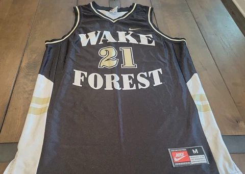 Vintage Nike Wake Forest Tim Duncan 21 College Basketball Jersey Med Spurs USA Cover