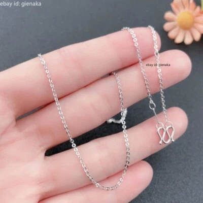 Collar PT950 Platino Puro 950 Cadena O Eslabón Fino Mujer Hombre 17.1 pulgadas 2.15-2.25g Foto 1 de 4