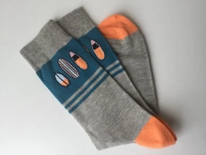 MENS HIGH QUALITY COTTON RICH FRESH FEET M&S SURF SNOW BOARD GREY BLUE - Picture 1 of 1