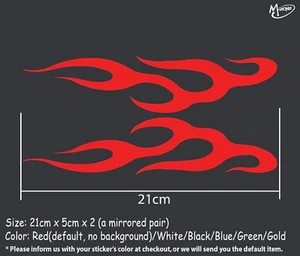 2 FIRE FLAME Reflective Motorcycle Car Stickers Mirrored Pair best gift21 - Bild 1 von 1