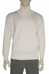 Loro Piana sweater white - Shawl collar seamless cotton Size XXL - Imagen 1 de 6