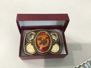Vintage Copper/ Bronze PAP Loyal Order of Moose Lodge Signet Belt Buckle Rare - Picture 1 of 10