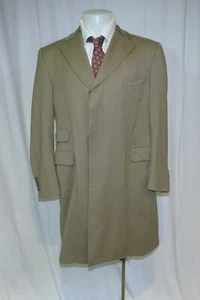 Paul Stuart Taupe Gabardine Velvet Collar Chesterfield 40S - Picture 1 of 13