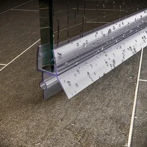 Paquete de 2 tiras de sellado de puerta de vidrio de 36" resistentes a la intemperie para barrido de puerta de ducha para vidrio de 3/8" - Imagen 1 de 8