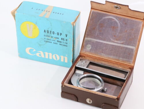 CANON AUTO-UP V CLOSE-UP Lens No,2 w/Case, Box For CANON 50mm f1.8, From JP