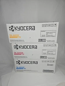 Kyocera Genuine OEM Toner 3 Cartridge Kit Set Cyan Magenta Yellow TK-5372 - Picture 1 of 8