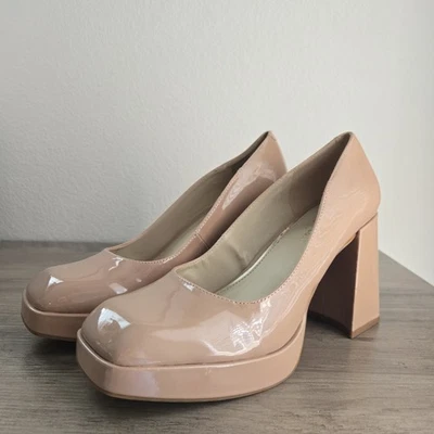 Kenneth Cole Bri Plataforma Bomba Patente Buff Desnudo Talla 10M Foto 1 de 4