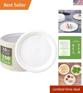 Biologisch abbaubare kompostierbare Pappteller 10 Zoll 150 Stück umweltfreundlich Zuckerrohr - Bild 1 von 9