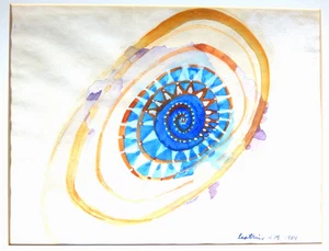 ORIGINAL SIGNED "LEATRICE" ART PAINTING WATER COLOR TITLED "A.M. 1984" 10"x12" - Picture 1 of 6