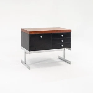 C. 1963 Peerless Steel Equipment Co. Credenza w/ 4-Drawers Teak, Steel & Chrome - Picture 1 of 12