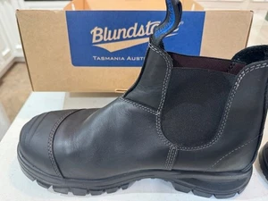Blundstone 990-100 Blk Sz11 Elastic Side Slip On Steel Toe Boots w/ TPU Bump Cap - Foto 1 di 6