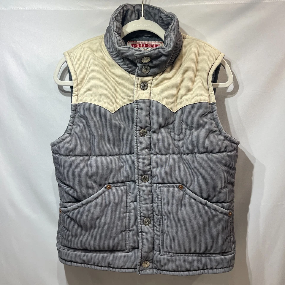 Chaleco Chaqueta True Religion Carter Logo Dos Tonos Pana Hombre’s Talla Grande Foto 1 de 4