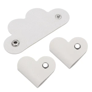 3Pcs Leather Cable Straps White Portable Leather Cord Organizer for Earphones - Afbeelding 1 van 5
