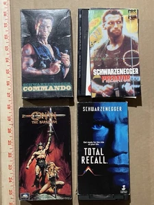 Arnold Schwarzenegger VHS Collection Total Recall, Commando, Predator Conan - Picture 1 of 8