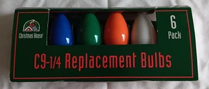 Holiday House C9 1/4 Replacement Bulbs package of 6 blubs assorted colors - Picture 1 of 4