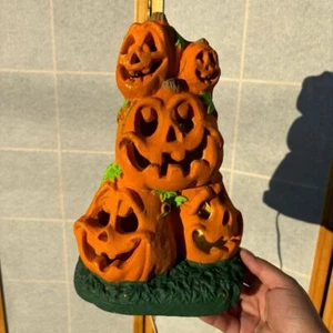 Vintage Easter Unlimited Halloween Blow Foam Mold Lighted Pumpkin Jackolantern - Picture 1 of 8
