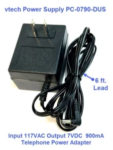 Adaptador de teléfono Vtech fuente de alimentación PC-0790-DUS 7VDC 900mA 117VAC - Imagen 1 de 6