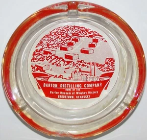 Vintage glass ashtray BARTON DISTILLING COMPANY pictured Bardstown Kentucky - Picture 1 of 3