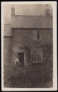 Woman Out Side Her House Social History Postcard - Picture 1 of 2