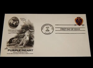 Vintage Cover,2008,FDC, WASHINGTON DC, PURPLE HEART,Wounded Or Killed In Action - Picture 1 of 3