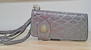 Barramundi SKINCARVED LEATHER CLUTCH, HANDMADE BRAIDED WOMEN bag wallet - Picture 1 of 7