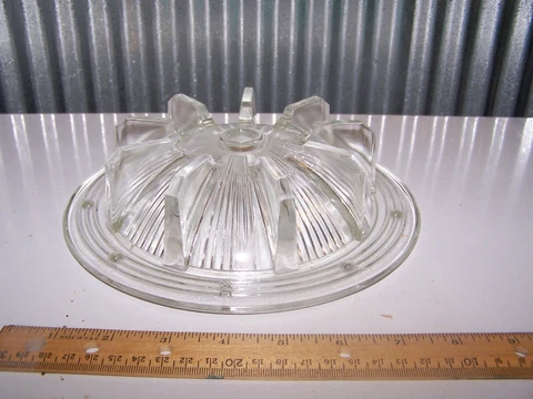 Antique Art Deco Clear Glass Ceiling Fixture Light Shade Hanging made for Chains Cover