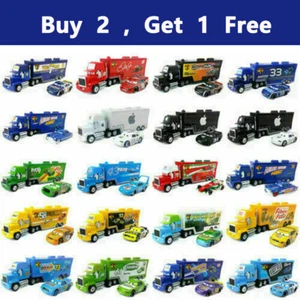Disney Pixar Cars Lightning McQueen Mack Hauler Truck & Car Set Model Toys Gift - Picture 1 of 32