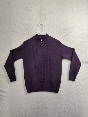 Suéter Karen Scott Mujer Pequeño Púrpura Acrílico Tejido Manga Larga Cuello Alto Pullover Foto 1 de 4