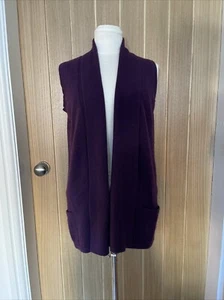 ROMANES AND PATERSON 100% Cashmere Long Purple Sleeveless Cardigan Size M - Picture 1 of 6