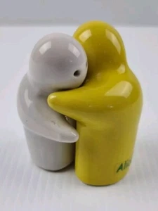 Vintage Alicante Hugging Ghosts Ceramic Salt & Pepper Shakers White Yellow - Picture 1 of 8