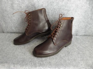 AIGLE Boots Stiefeletten LEDER braun Gr. 41 Schnürung + Reißverschluss Absatz neuwertig - Bild 1 von 11