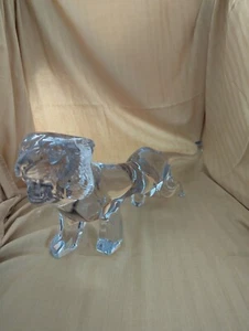 Daum Frankreich Kristall Tiger Skulptur 8"H, 24"L - Bild 1 von 10