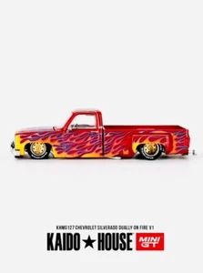 Mini GT x Kaido House Collab Chevrolet Silverado Dually on Fire V1 #127 KHMG127 - Picture 1 of 1