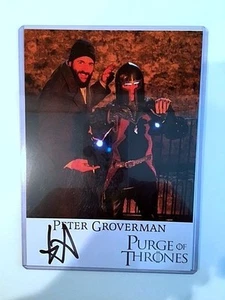 Set os 2 Actor Sara Jones Actor Peter Groverman PURGE OF THRONES Autographed   - Picture 1 of 5