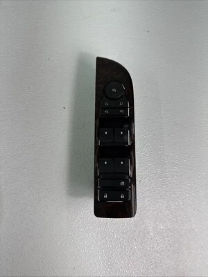 10-14 Cadillac Escalade Left Driver Side Front Window Switch OEM Woodgrain - Image 1 of 4