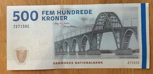 Denmark 500 Kroner 2016 UNC NEW Bridge Sign. 3 - Picture 1 of 2