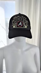 MLB Atlanta Braves 2021 World Series Official Championship Hat Adjustable Black - Picture 1 of 8