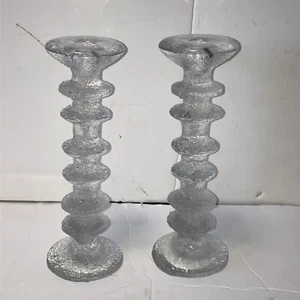 2 VTG MCM TIMO SARPANEVA IITTALA FESTIVO 6 RING 9.5" CANDLESTICK FINLAND Mint - Picture 1 of 9