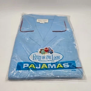 Vintage Fruit Of The Loom Pyjama Set Shirt & Hose (Größe C) Blau 50%/50% Neu aus altem Lagerbestand - Bild 1 von 8